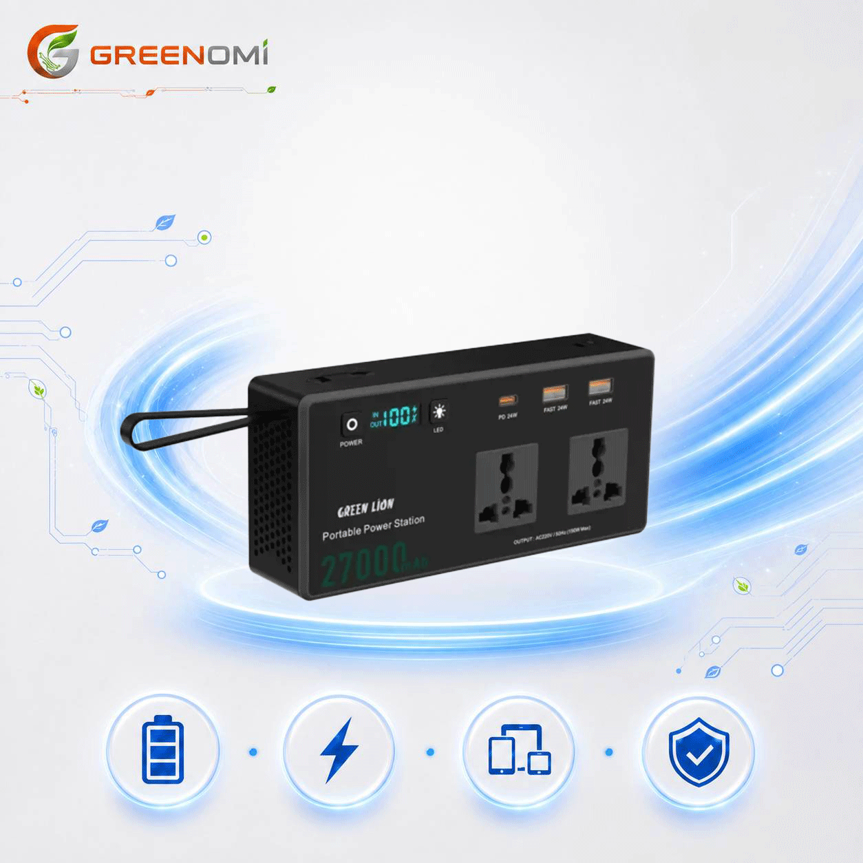 پاور استیشن گرین لاین مدل  Green lion VOLTMATE 27000 mah