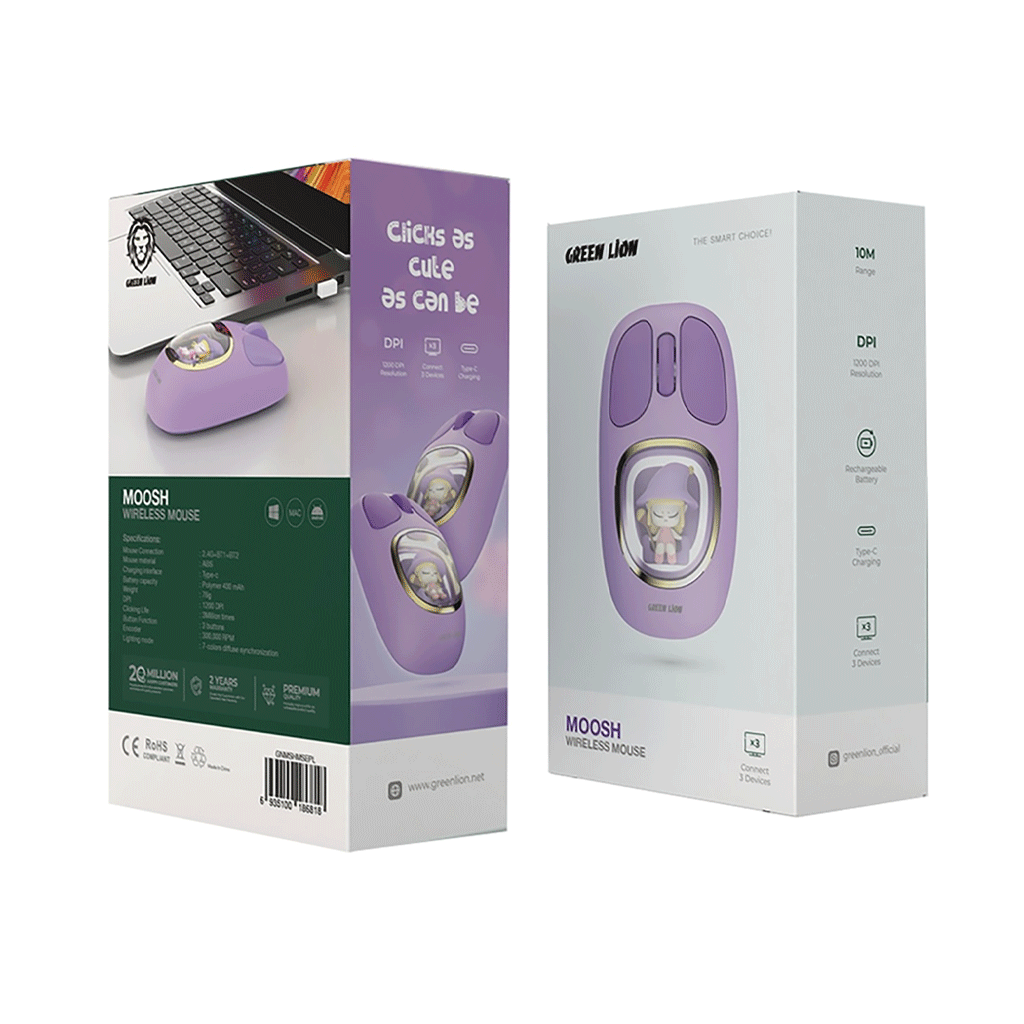 موس کامپیوتر گرین لاین مدل Green lion moosh wireless mouse