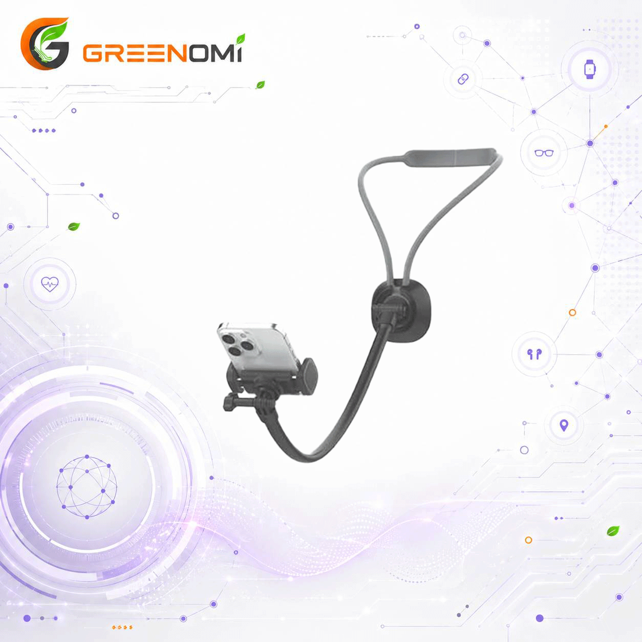 هولدر گردنی گرین لاین مدل Green lion FLEX NECK WEARABLE