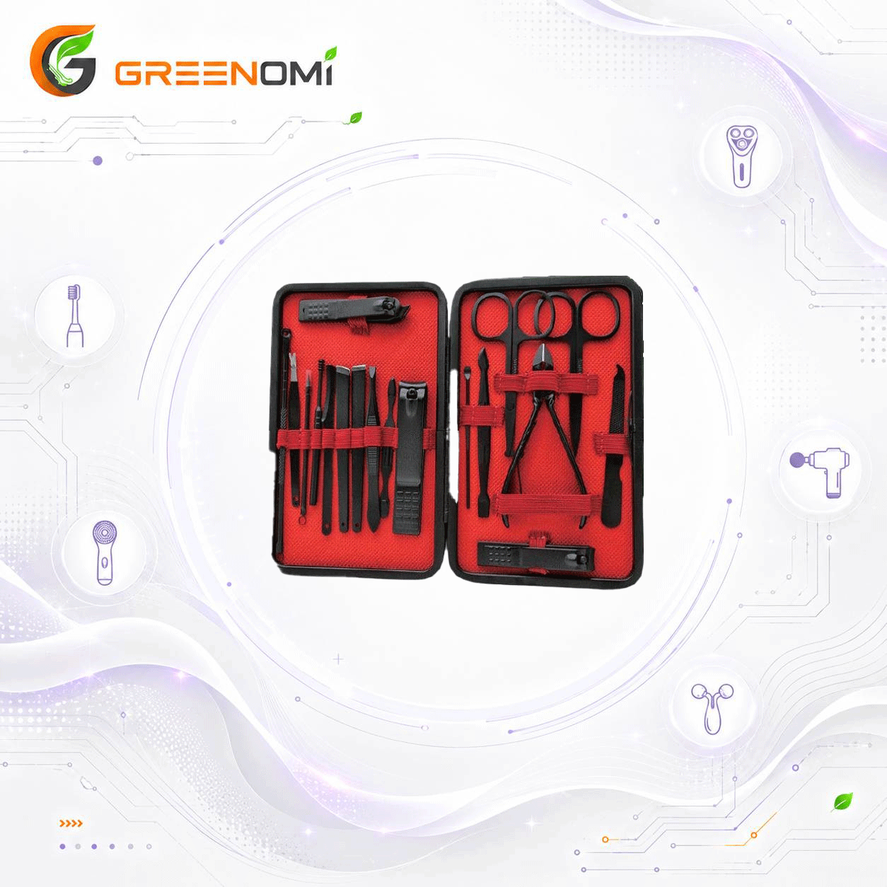 ست 18 عددی مانیکور گرین لاین Green Lion Manicure kit GNMTRVL18