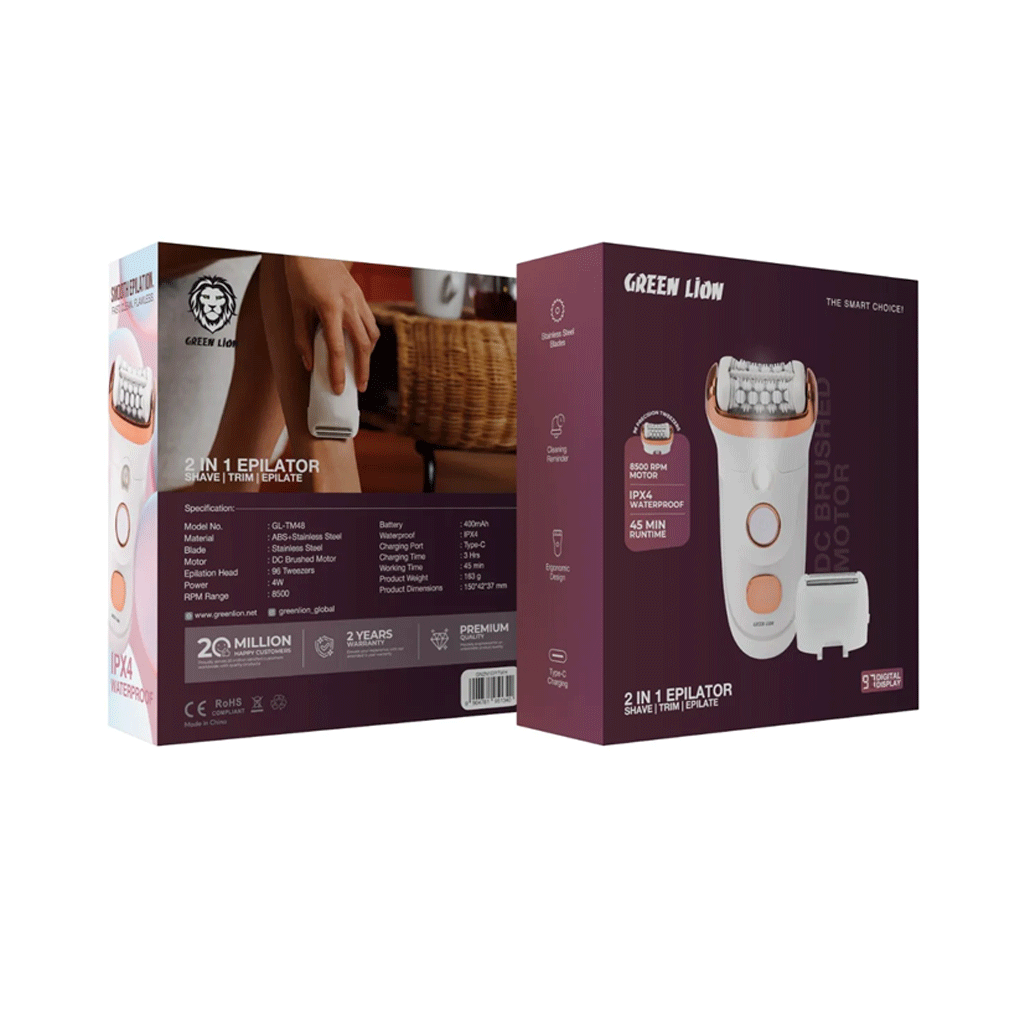 ماشین اصلاح موی بدن بانوان گرین لاین مدل Green lion 2in 1 Epilator