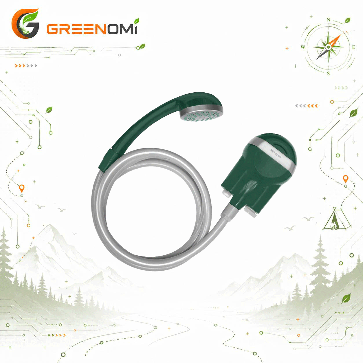دوش پمپ دار کمپی گرین لاین مدل Green lion  Outdoor Smart Shower