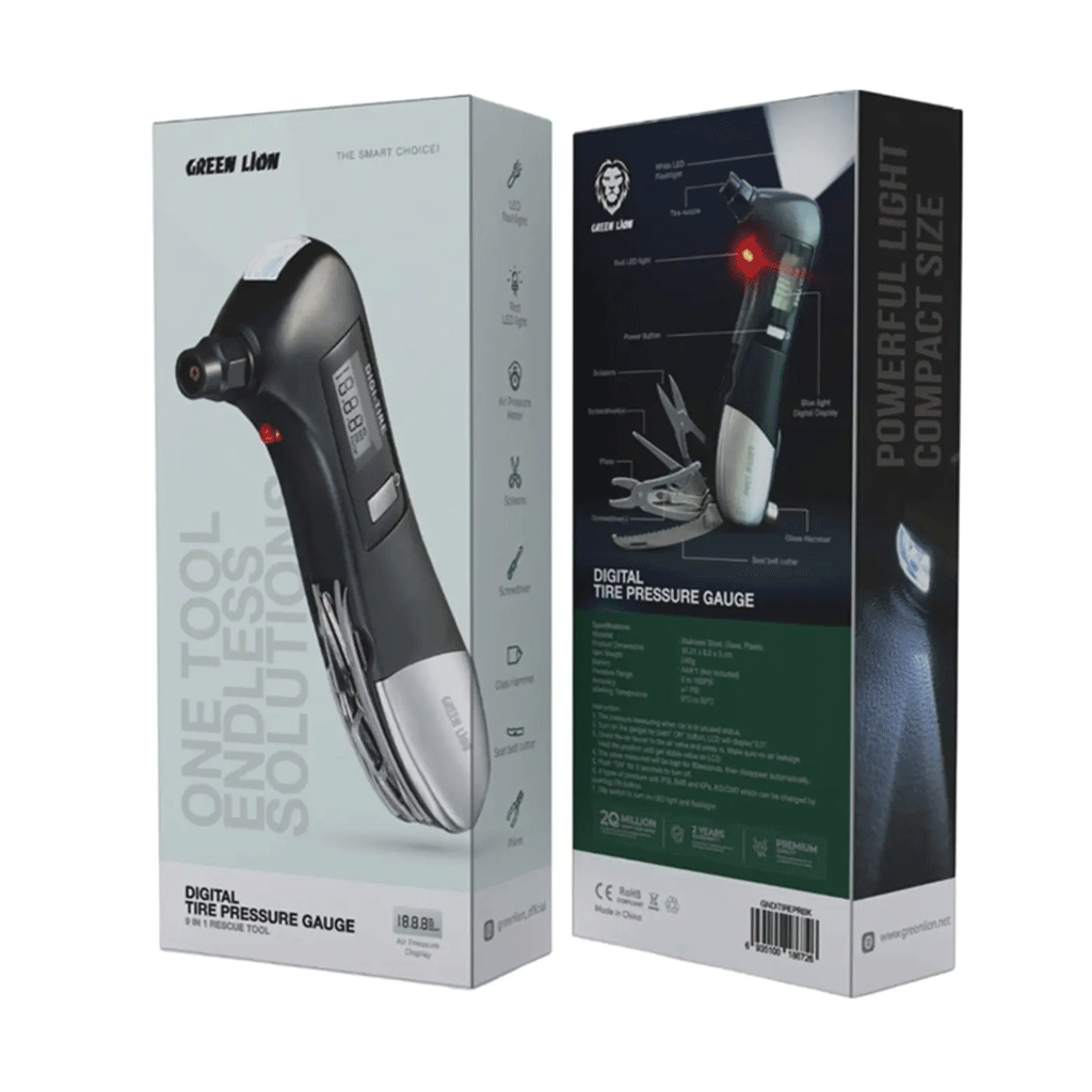 فشارسنج دیجیتال لاستیک خودرو گرین لاین Green Lion DIGITAL tire pressure