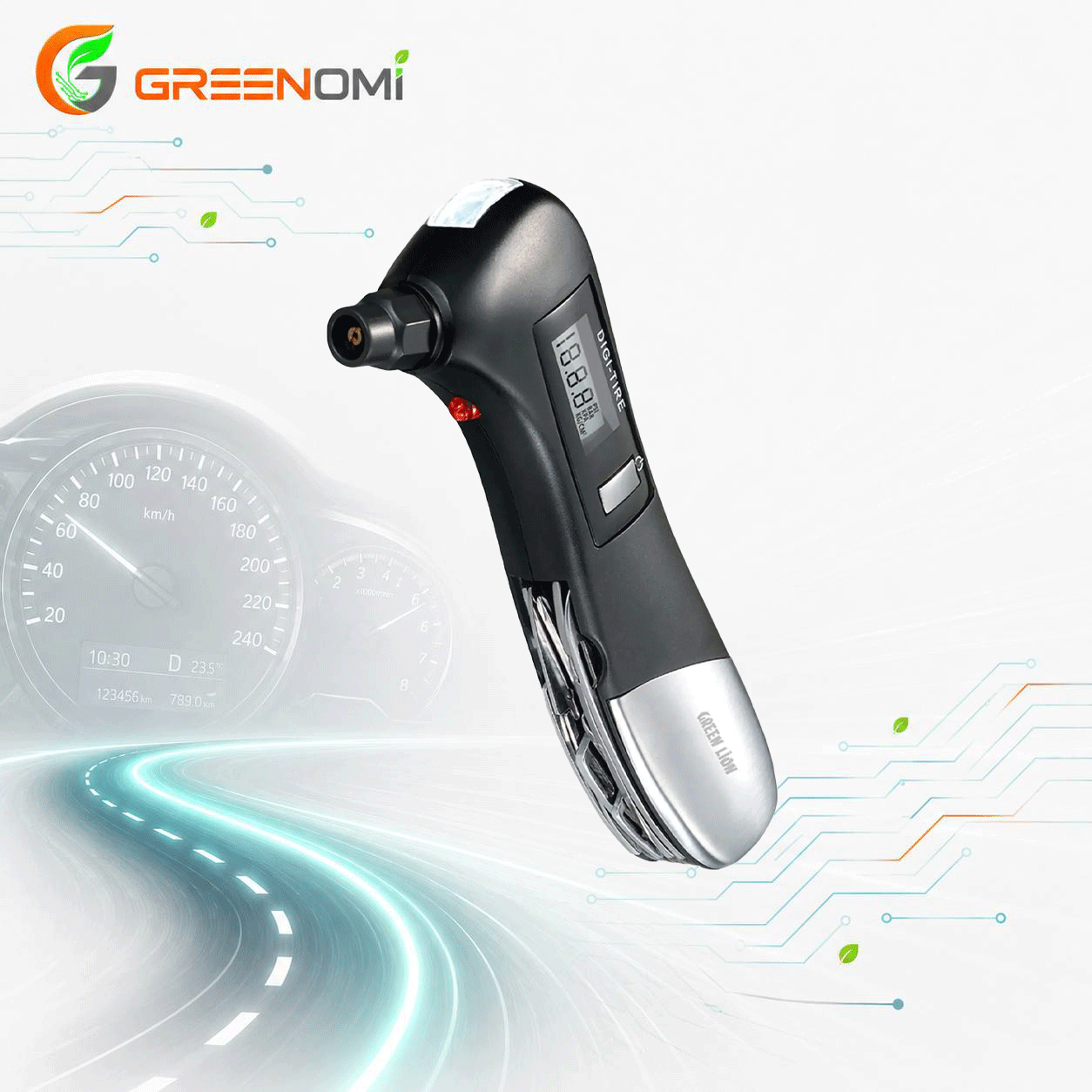 فشارسنج دیجیتال لاستیک خودرو گرین لاین Green Lion DIGITAL tire pressure
