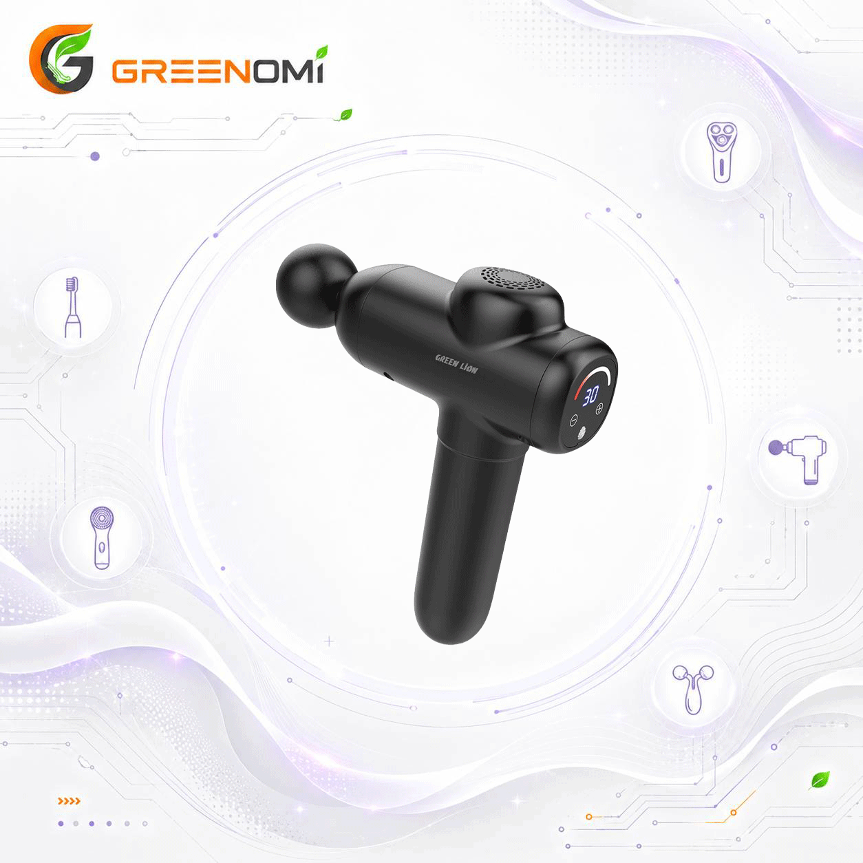 ماساژور برقی گرین لاین مدل Green lion WAVE MASSAGE GUN