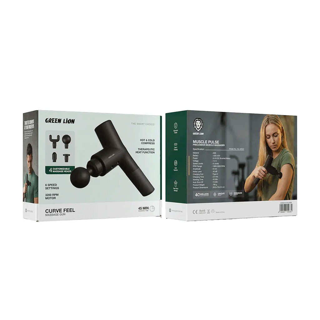 ماساژور برقی گرین لاین مدل Green lion CURVE FEEL MASSAGE GUN