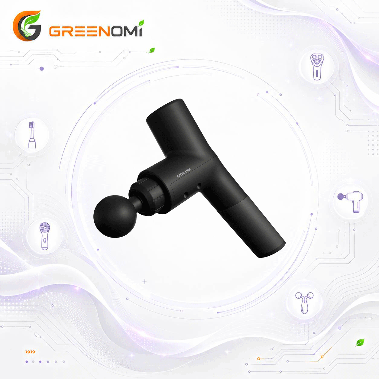ماساژور برقی گرین لاین مدل Green lion CURVE FEEL MASSAGE GUN