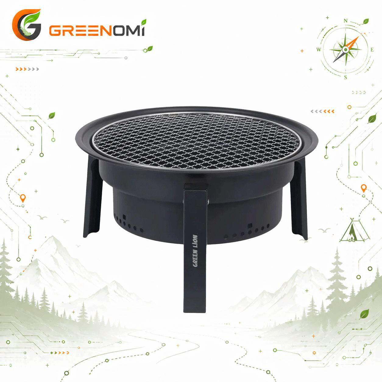 باربیکیو گرین لاین مدل Green lion SPHERE FOLDABLE BBQ