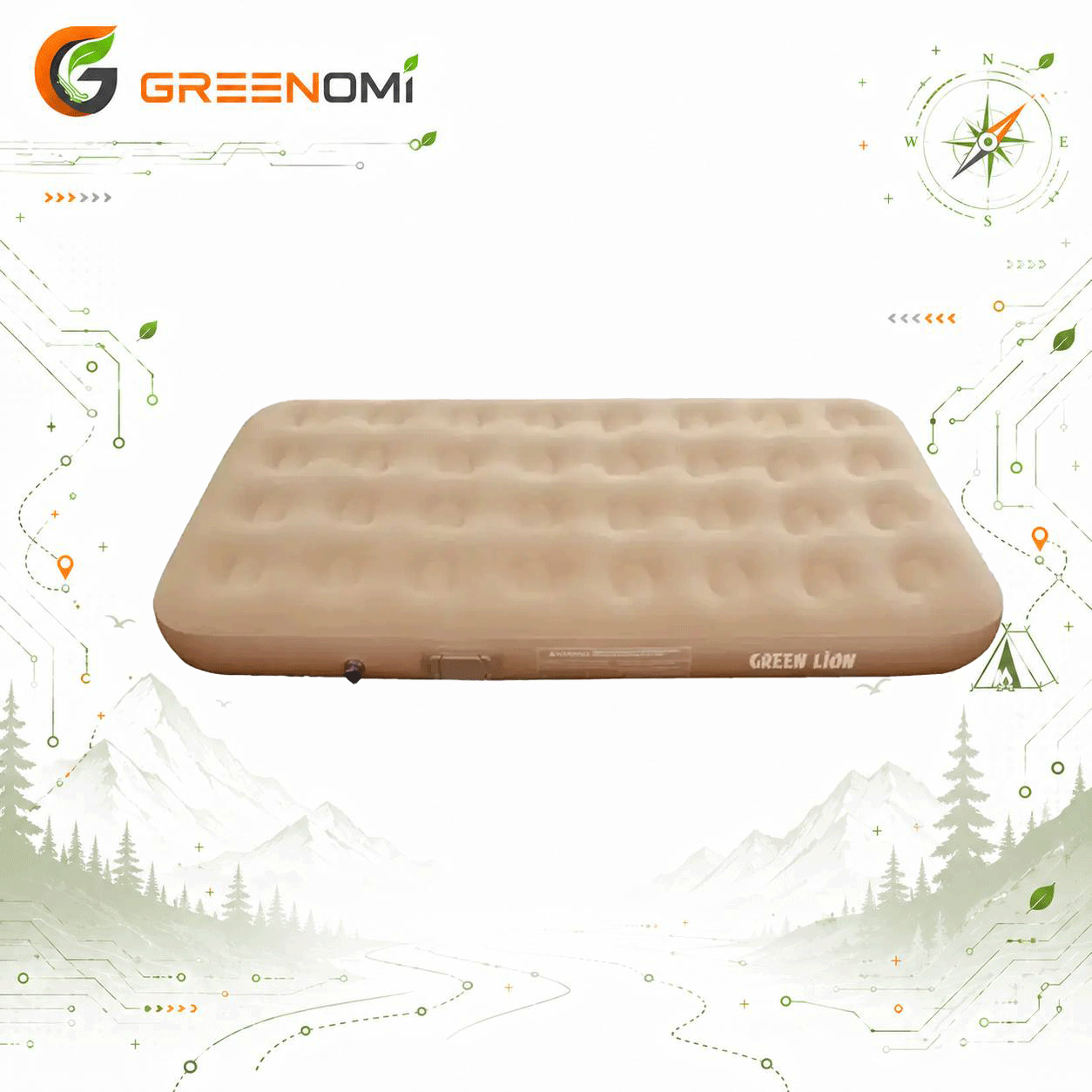 تخت خواب بادی تک نفره گرین لاین مدل Green lion GMT-190