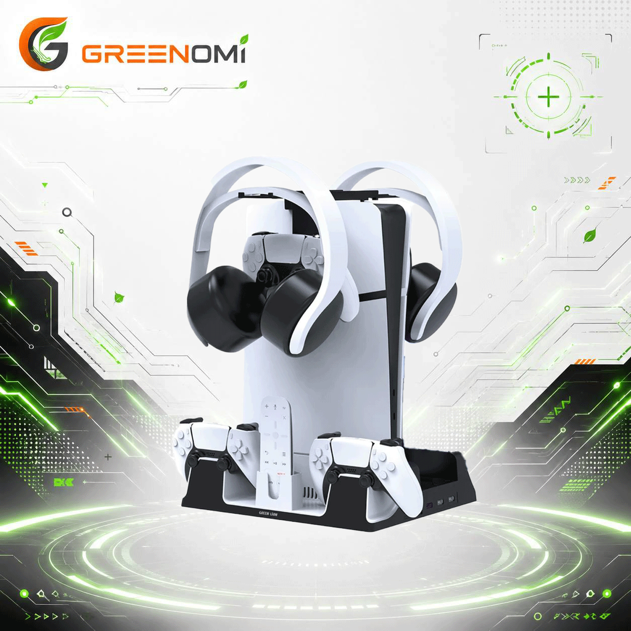 پایه خنک کننده و شارژر پلی استیشن 5 گرین لاین Green Lion GNPS5CSTDWH PS5