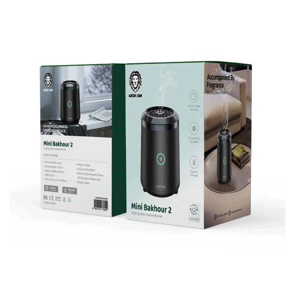 دستگاه بخور عود شارژی گرینGreen lion mini BAKHOUR 2