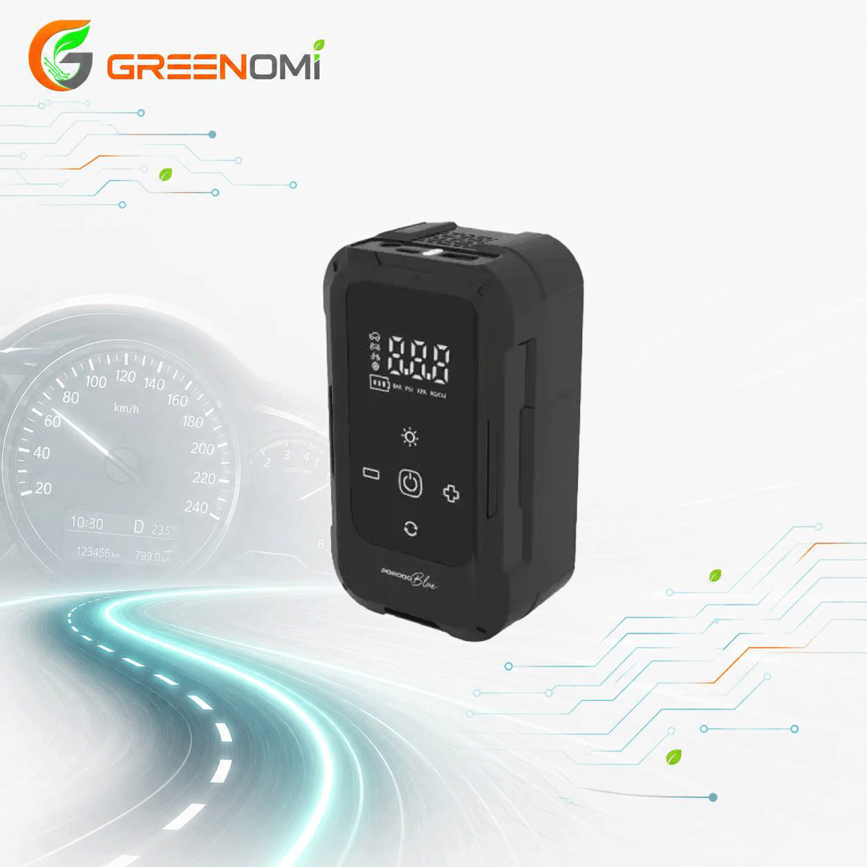 پمپ باد شارژی خودرو پرودو مدل PORODO AIRO CAR TIRE INFLATOR
