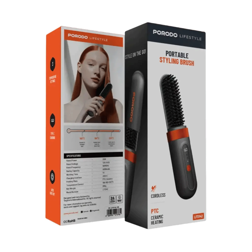 برس حرارتی پرودو Porodo Portable Heated Styling Brush