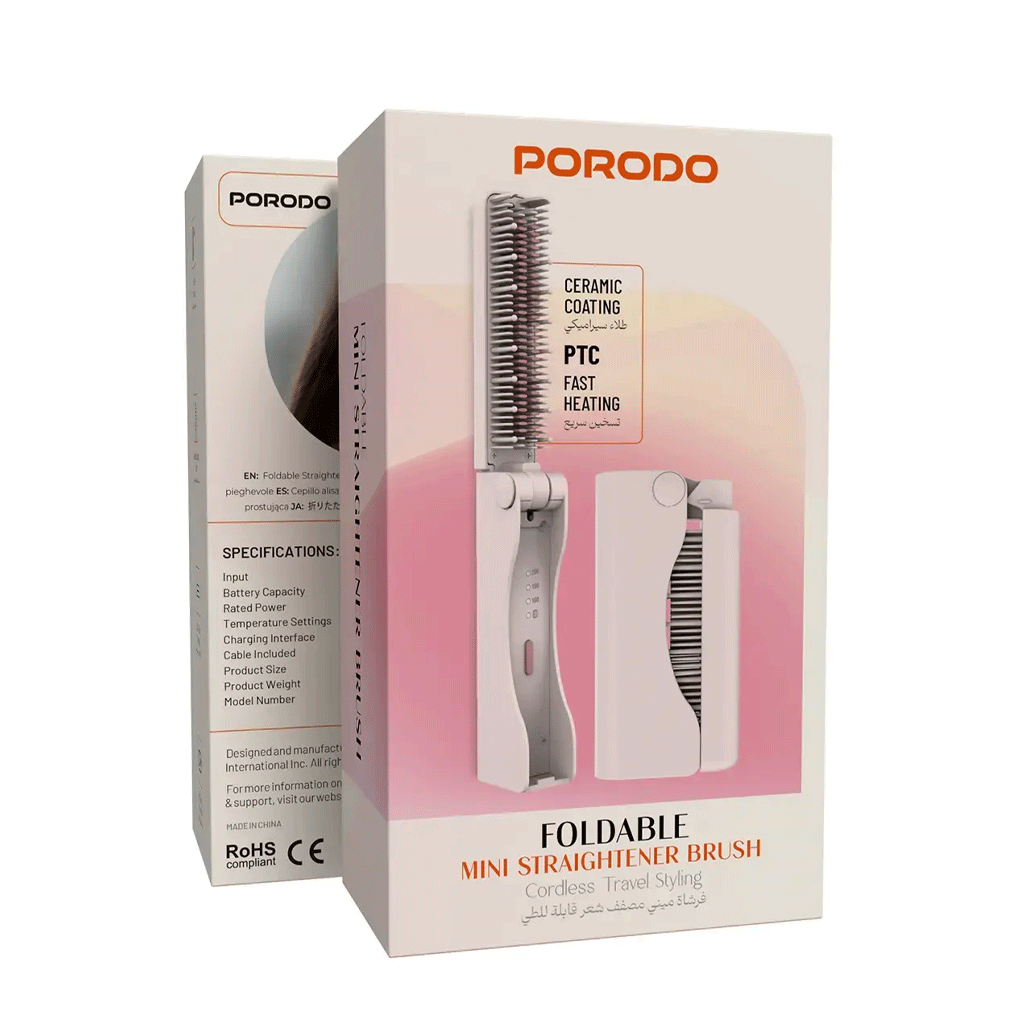 برس حرارتی پرودو Porodo Foldable mini Straightener Brush
