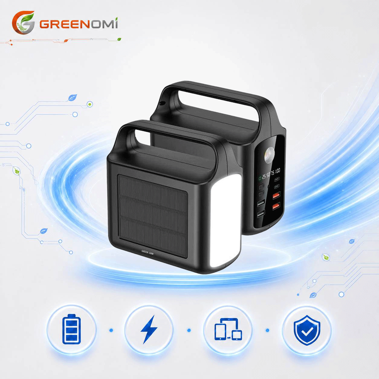 پاوربانک خورشیدی گرین لاین مدل Green lion SOLAR XTREME 100000mah PD 20W