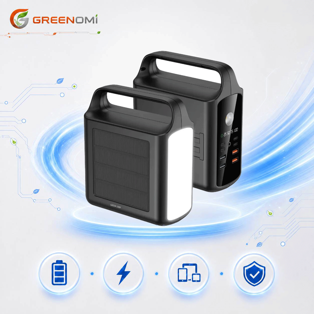 پاوربانک خورشیدی گرین لاین مدل Green lion SOLAR XTREME 80000mah PD 20W