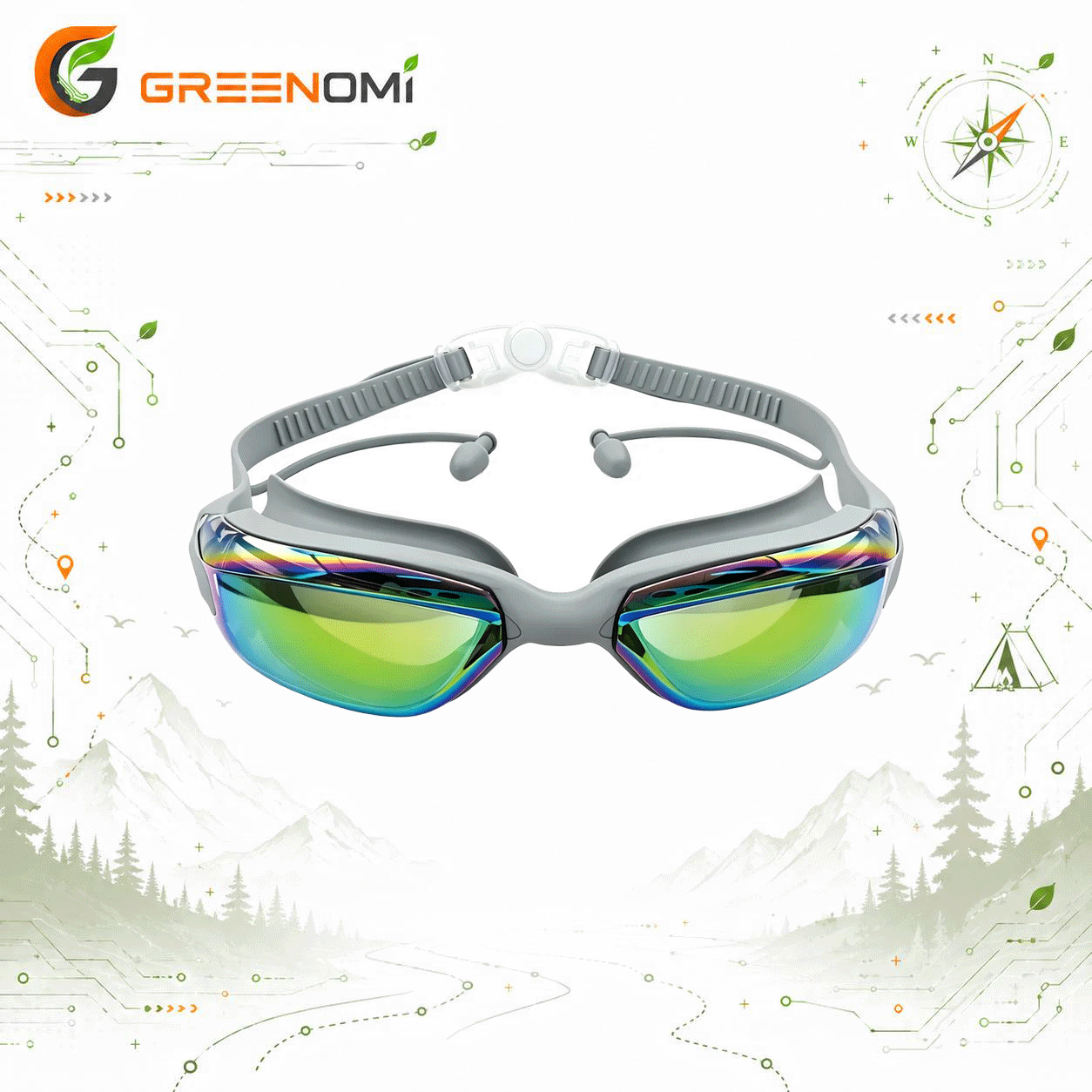 عینک شنا گرین لاین مدل Green lion AQUA VISION SWIMMING GOGGLE