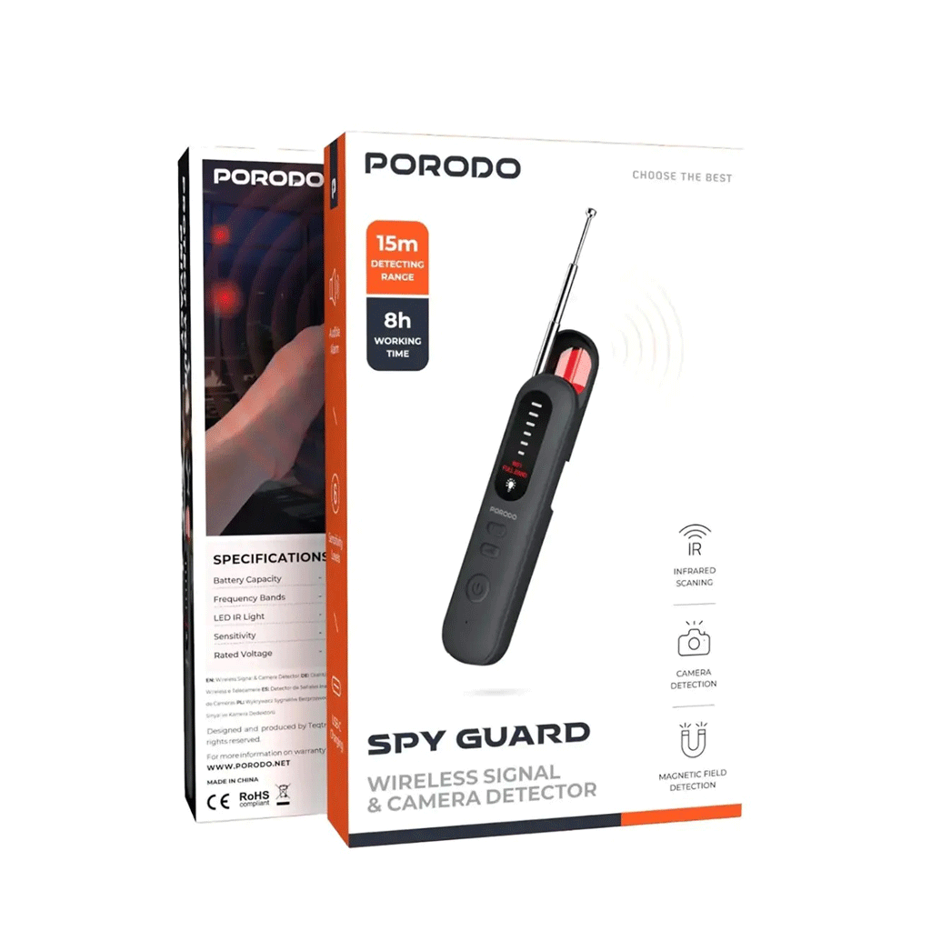 ردیاب امواج دوربین و میکروفون مخفی PORODO SPY GUARD