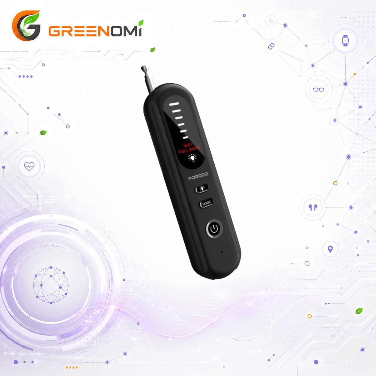 ردیاب امواج دوربین و میکروفون مخفی PORODO SPY GUARD