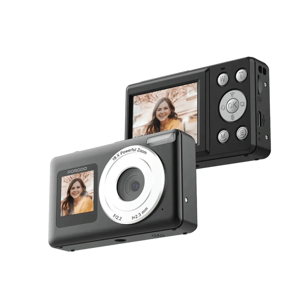 دوربین دیجیتال پرودو Porodo Dual-Screen Digital Camera PDETK07BK