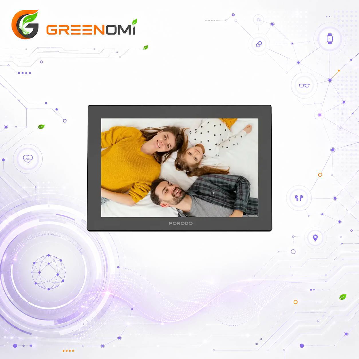 قاب عکس دیجیتال پرودو مدل PORODO PIXEL 10 SMART FRAME