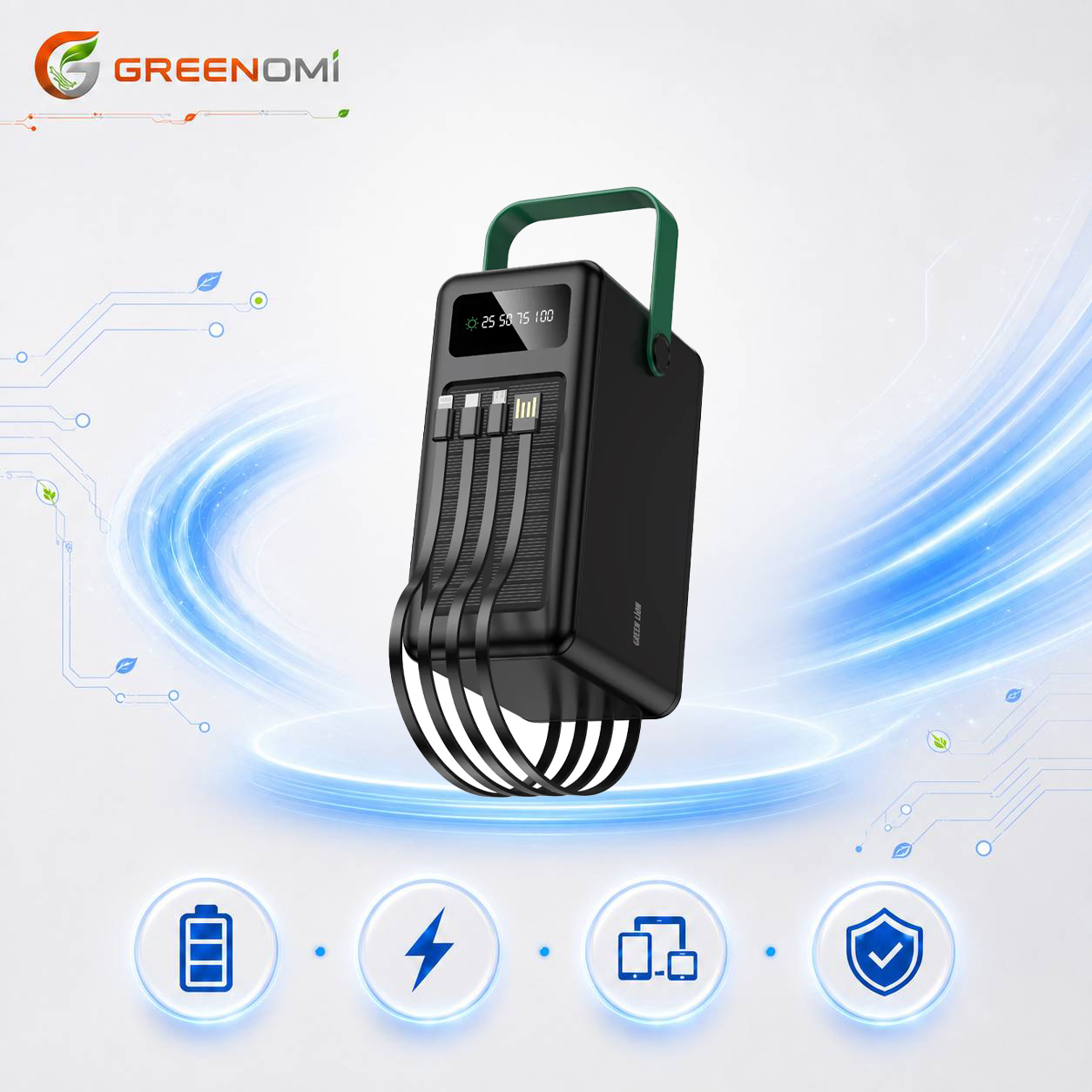 پاوربانک خورشیدی SOLAR MAX 120k GNPXB7120PBBK